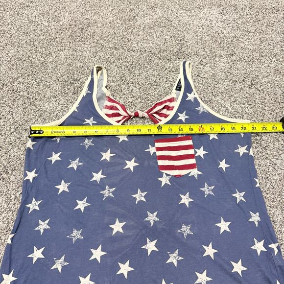 VENUS Star Spangled Striped Fourth of July Tank Top with Bow Back, Large - Picture 5 of 5